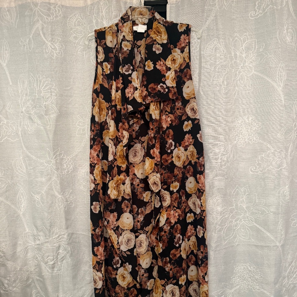 Long floral vest/duster